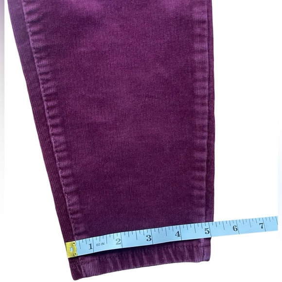 Banana Republic Corduroy Pants Women 6 Purple Beet Root Slim Preppy Chic - Picture 8 of 11